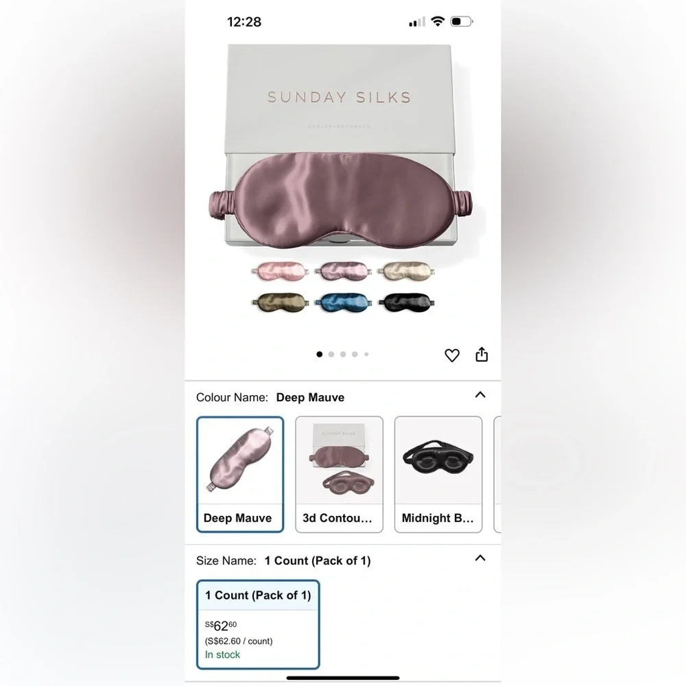 Mauve Satin Sleep Mask - Luxurious Women’s Eye Mask